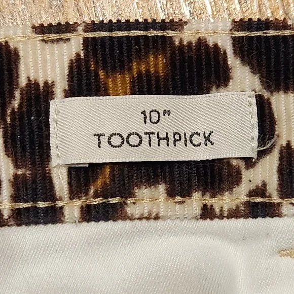 J. CREW 10" Toothpick Women's Skinny Jeans Corduroys Leopard Print - Sz 24 - NEW - Picture 6 of 6